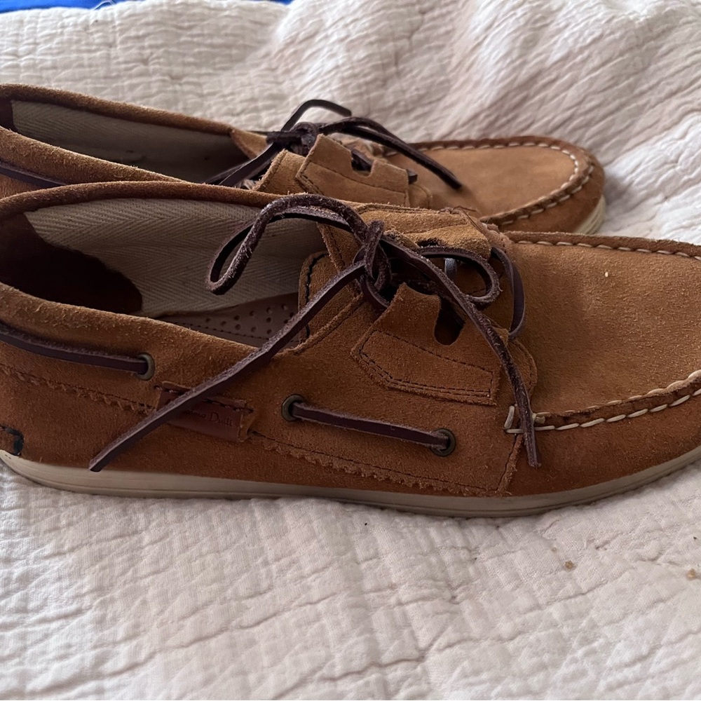 Massimo Dutti Tan Suede Boat Shoes